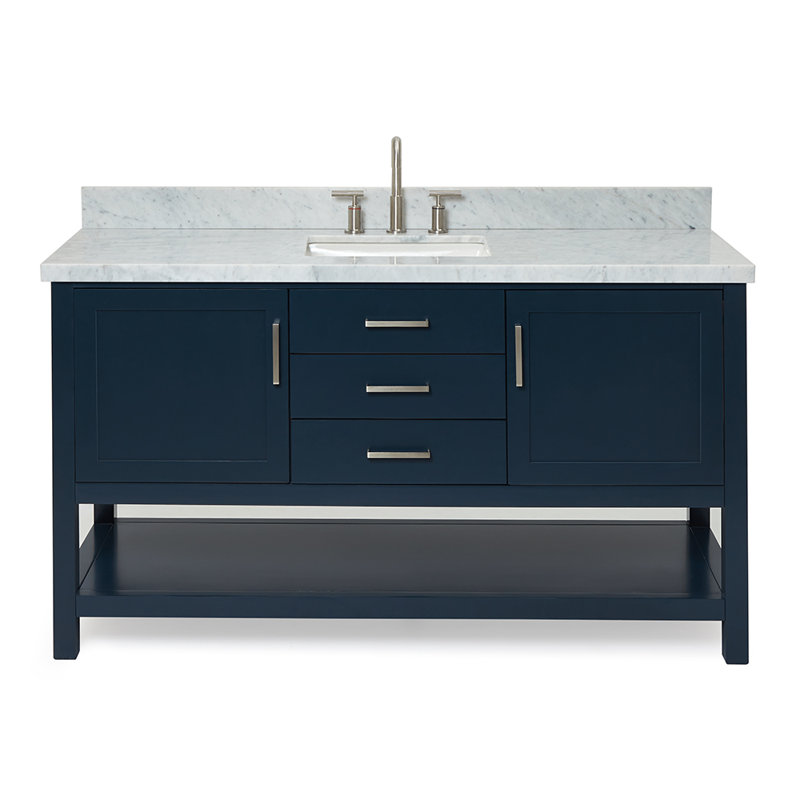 Bayhill 61" W Single Bathroom Vanity Set, Navy, 61"