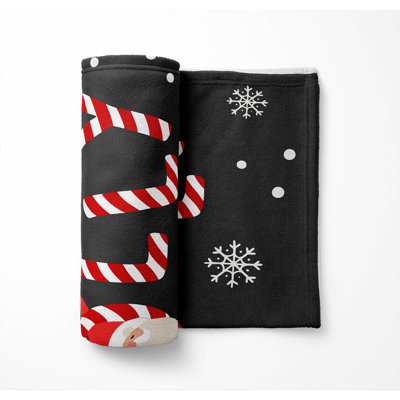 Holly Jolly Holiday Velveteen Fleece Throw Blanket