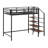 Twin Size Loft Bed With Storage Stairs And Upper Grid Storage Shelf, Metal Twin Loft Bed Frame-394974313