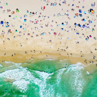 Vue aérienne de la plage