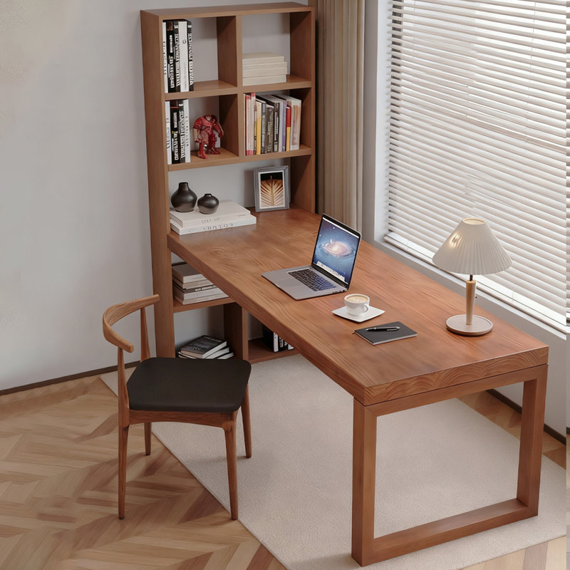 Bureau rectangulaire en bois massif noyer clair, H 29,53 po x l 62,99 po x P 23,62 po