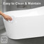 Baignoire autoportante blanche de 55 pouces avec bonde noire Juno et garniture de trop-plein Juno