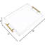 12"x16" Clear Acrylic Serving Tray with Golden Handles - Sturdy Capacity for Coffee, Kitchen & Desk Organizer