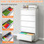 Classeur en métal moderne avec serrure, 5 tiroirs blanc pour armoire de bureau, rangement à la maison-87056793