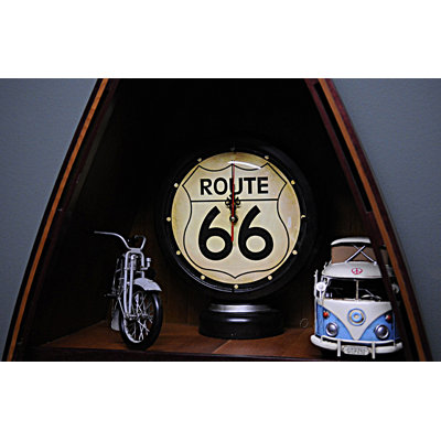 Rustic Metal Atomic Tabletop Clock in