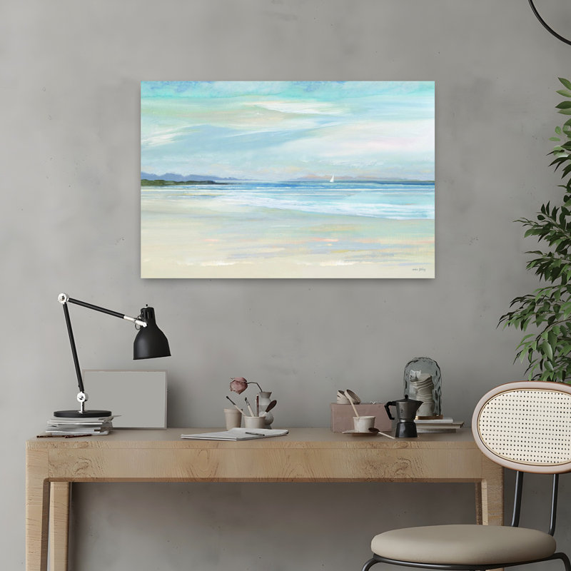 Art contemporain contemporain serein et tranquille, H 16 po x l 24 po