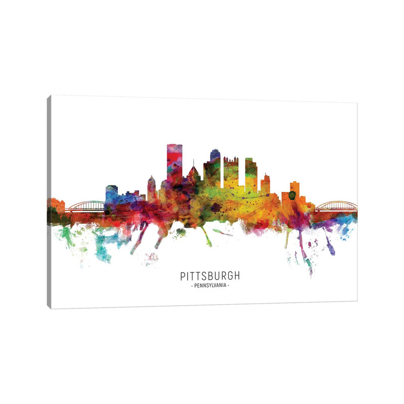 Pittsburgh Pennsylvania Skyline by Michael Tompsett - Wrapped Canvas Painting, 101.6 cm H x 66.04 cm W x 1.91 cm D