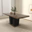 Table de salle à manger extensible pour 4 à 10 personnes, table de salle à manger en bois avec base à piédestal double robuste et grande table extensible moderne