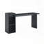 Table d'appoint moderne avec grain de bois noir avec rangement ouvert à 2 niveaux-2006263901