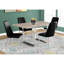 Table rectangulaire contemporaine de 152 cm (60 po), fini laminé gris, pattes en métal, pour salle à manger et cuisine, 4 couverts.-1673371305