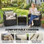 Ensemble de salon de jardin 2 places, style bistro, beige