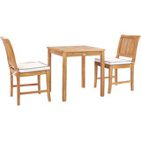 Outdoor 3 - Piece Teak Dining Set with Cushions