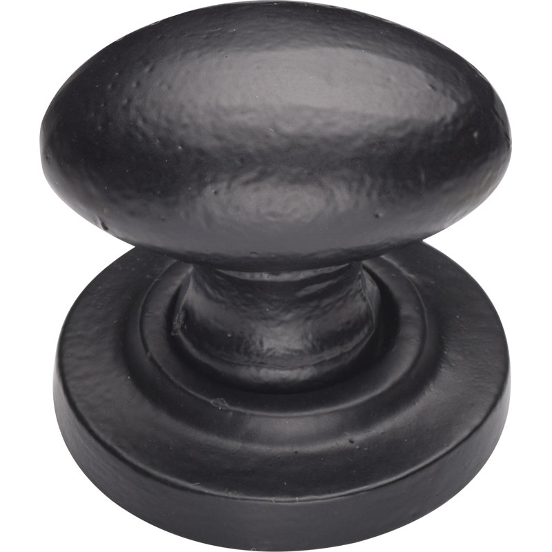Poignée d'œuf ovale sur fond rose, Noir mat, 1.25