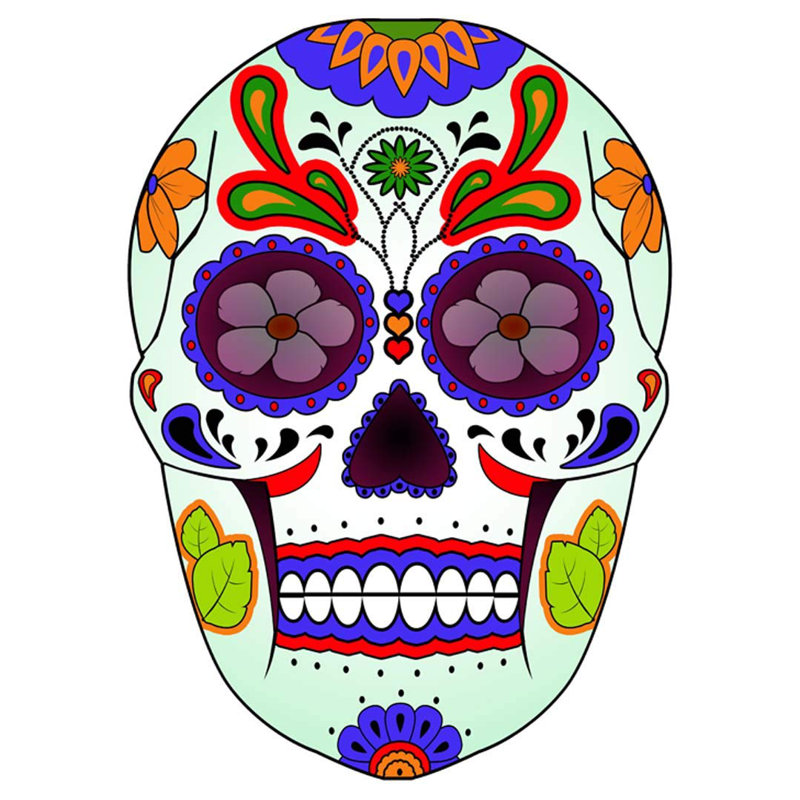 Décalcomanie murale day of the dead Dimondale, Jaune / vert