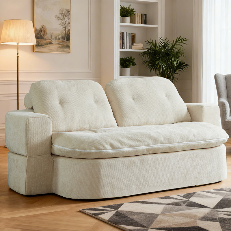 Canapé-lit Boneless 78,75 po, Chenille crème