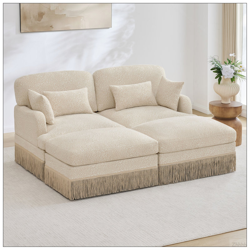Canapé Comfy Chenille Leopard, Beige