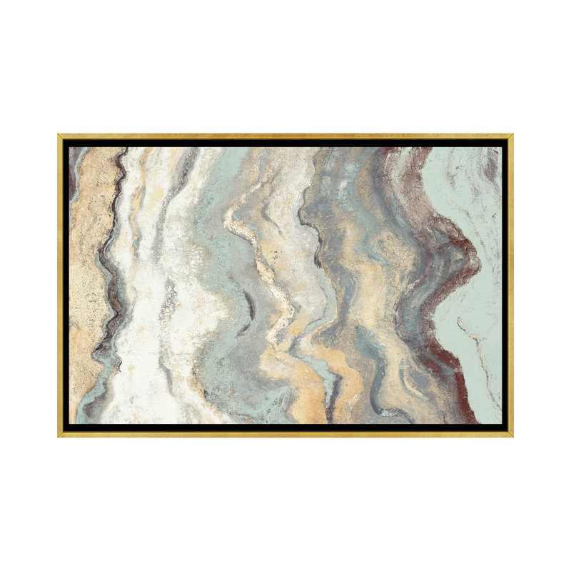 "Cool Flow I" par Patricia Pinto, reproduction d’art, Toile encadrée d'or, Pas de tapis, H 26 po x l 18 po x 1,5 po