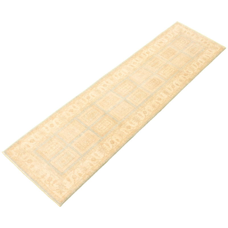 Tapis de couloir en laine noué à la main de conception unique noué à la main New Age 2 pi 8 po x 9 pi 8 po Tapis décoratif beige/Ivoire/gris