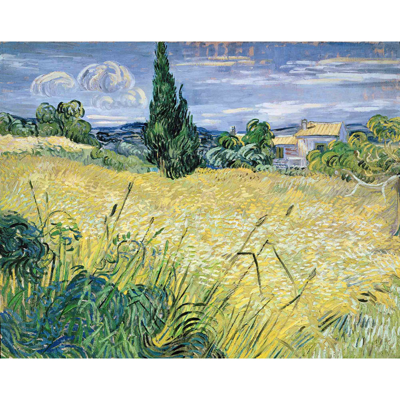 Adhésif décoratif paysage de Van Gogh avec maïs (1889), H 19 po x l 24 po