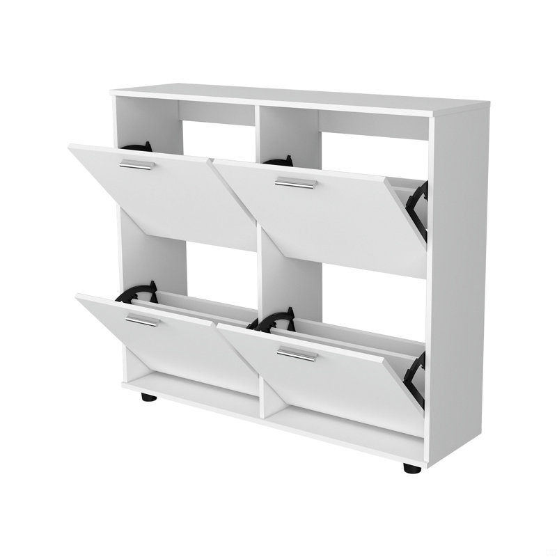 Armoire de rangement à chaussures inclinable avec plusieurs compartiments et design moderne