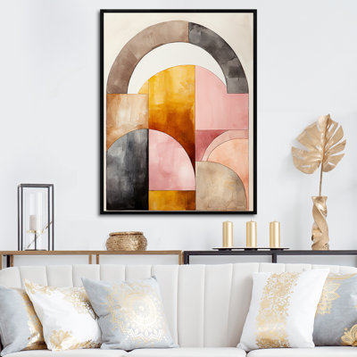 «Vintage City of Gold I», reproduction d'art sur toile géométrique moderne