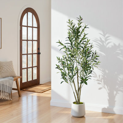 Faux olivier avec pot pour plante d'intérieur ou d'extérieur
