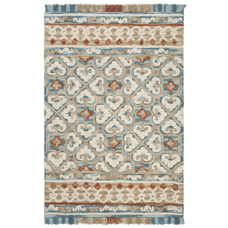 Jahiem Handmade Tufted Wool/Cotton Ivory Area Rug, Rectangle 8' x 10'