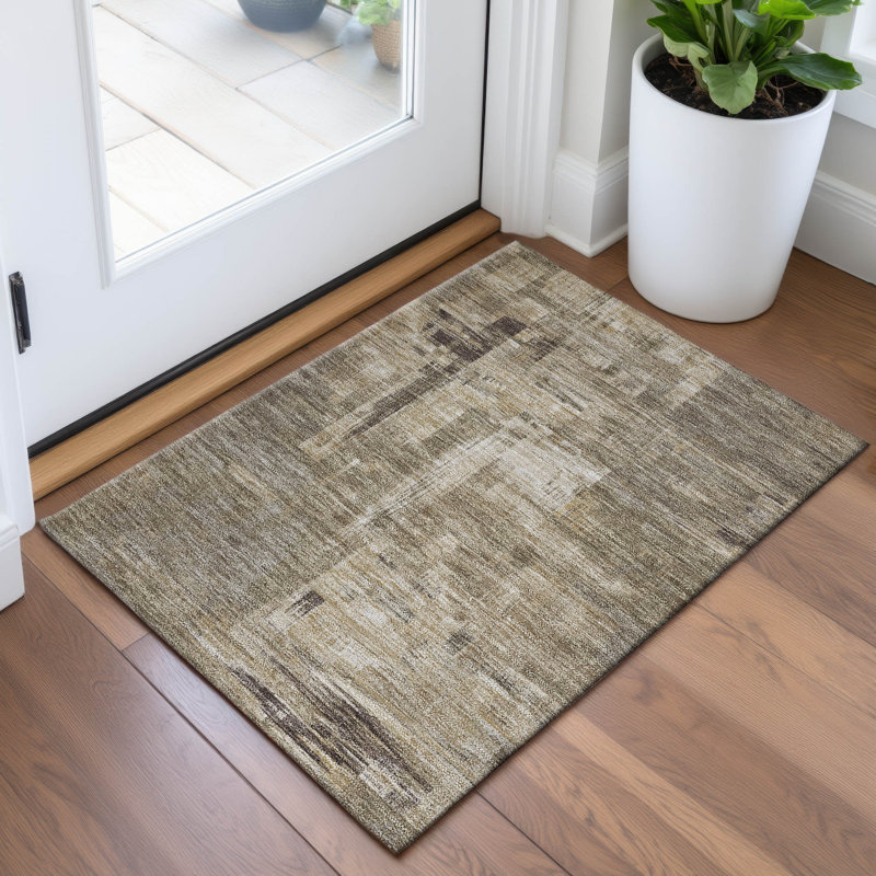 Premium Machine Washable Elize AMF1338 Blocks Rug, Rectangle 1'8" x 2'6"