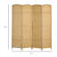 Paravent 4 panneaux d'une hauteur de 5,6 pi pour le bureau à domicile. Thème en bois naturel avec motif tissé à la main. Cloison polyvalente. Structure fabriquée et sangles en polypropylène. Léger et pliable. Aucun assemblage requis