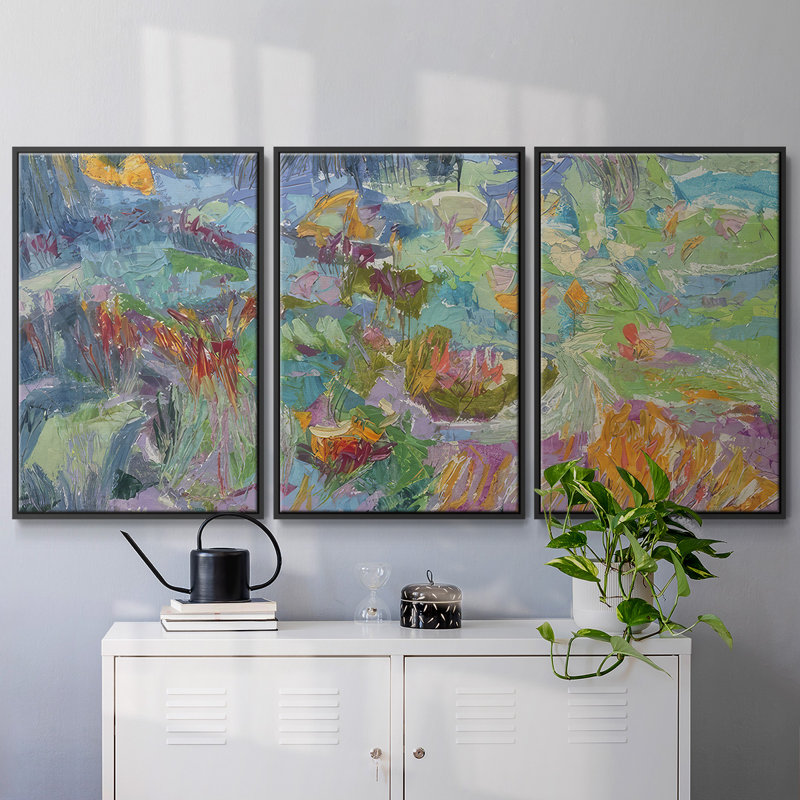 Morning Prayer - Multi Piece Framed Canvas_2887429C, 36" H x 75" W x 2" D, Black