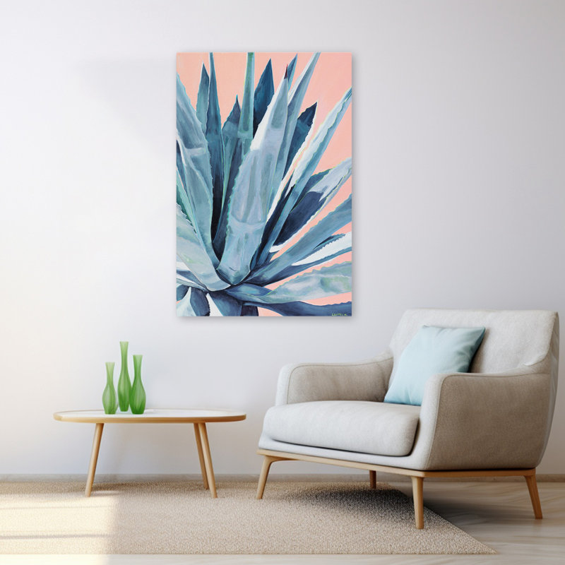 Agave avec corail, H 48 po x l 32 po