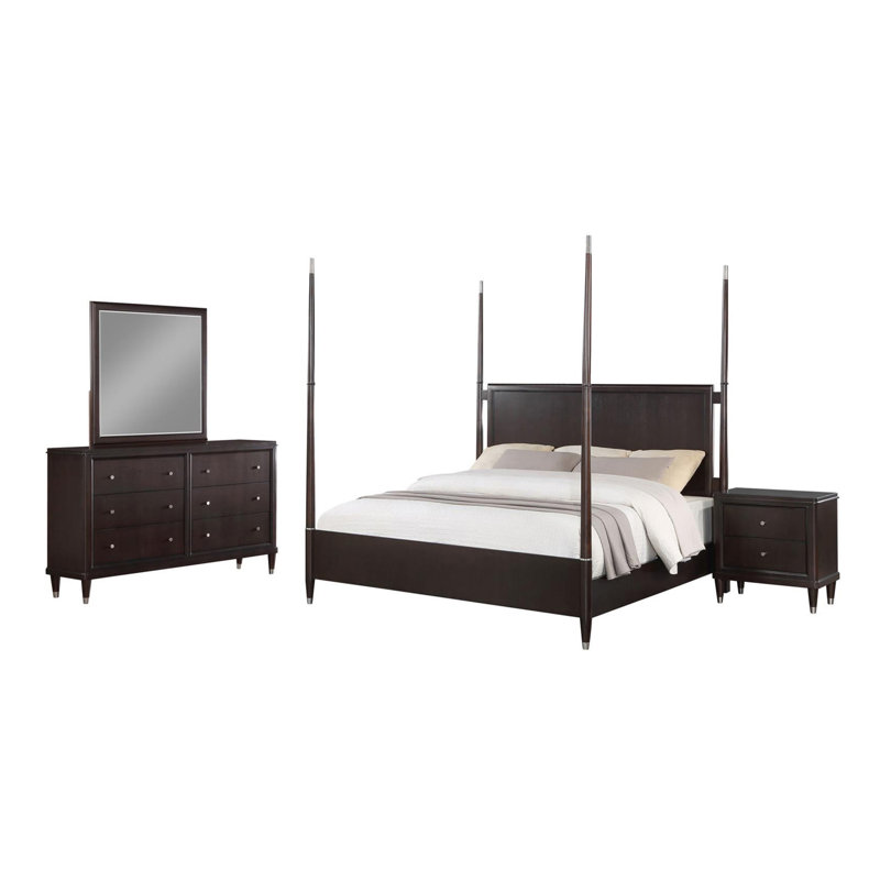 Ensemble de chambre avec lit affiche 4 pièces Podolski, Grand