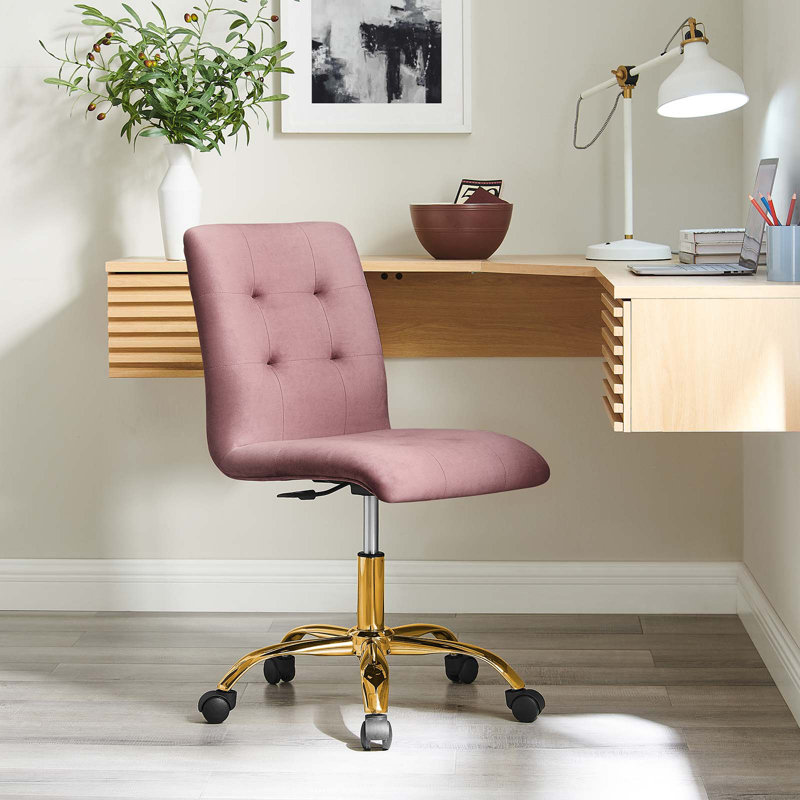 Chaise de bureau Prim Velvet Performance, Vieux rose