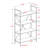 Catia 4 Open Shelves Metal Frame Bookshelf in White Finish, 47.72" H X 23.63" W X 11.8" D