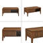 Table basse cannelée moderne Mid Century