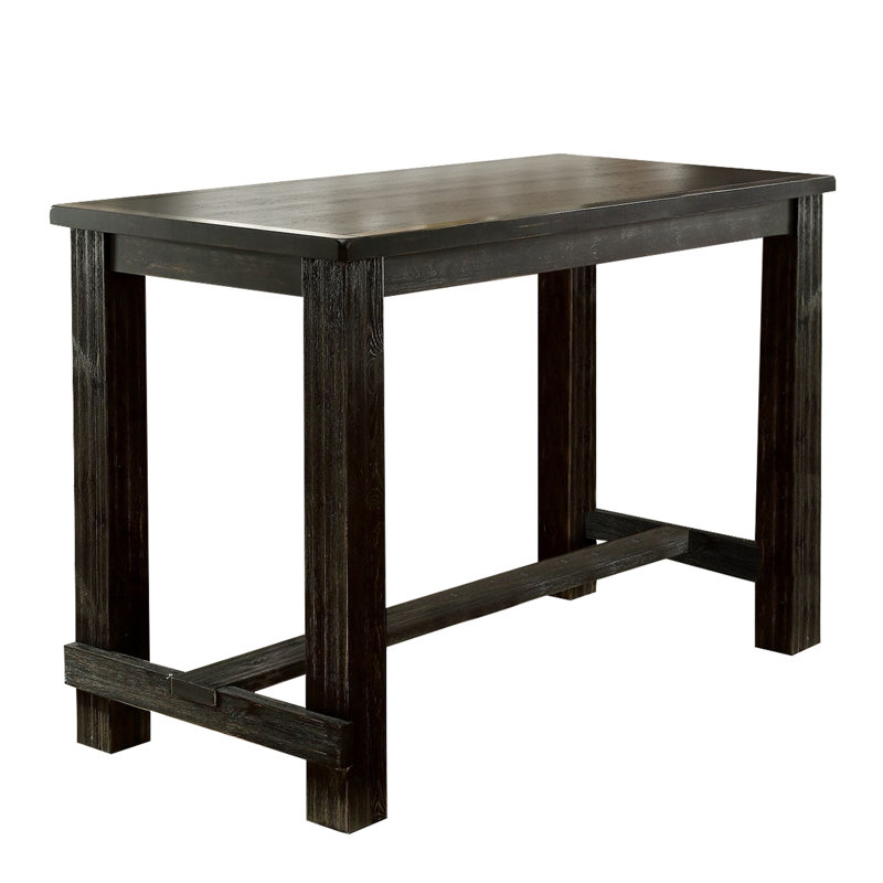 Emmaneul Solid Wood Dining Table, Bar Heigh (42" Height), Black