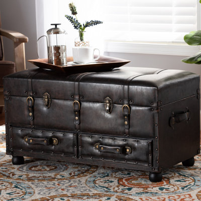 Manitoga Faux Leather Ottoman