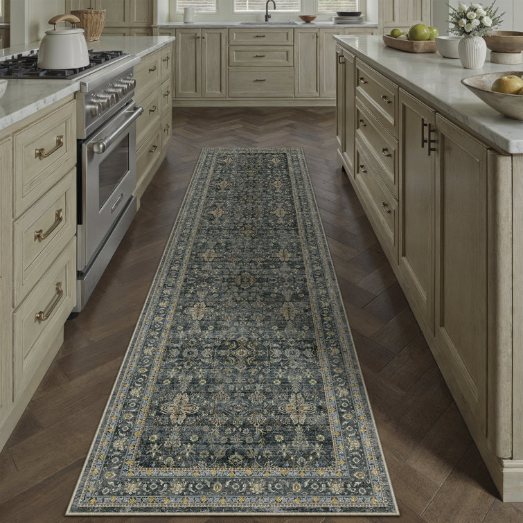 Kellems Vintage Machine Washable Area Rugs For Living Room With Non-Slip Backing