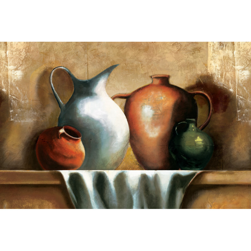 Pottery Still Life 2 - Wrapped Canvas Painting, 20cm H x 30cm W x 3.8cm D