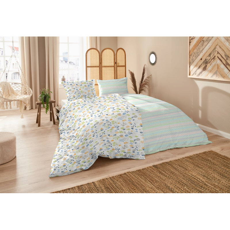 Cotton Floral Duvet Cover Set with Pillow Shams