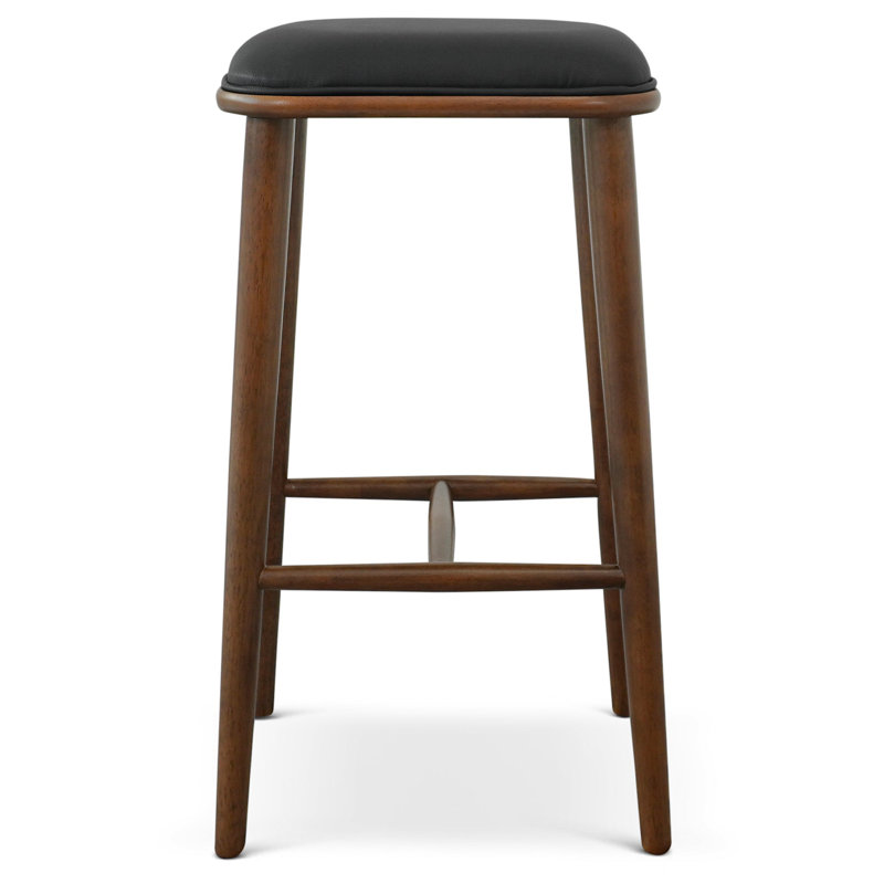 Tabouret de bar en cuir Jason, Noir