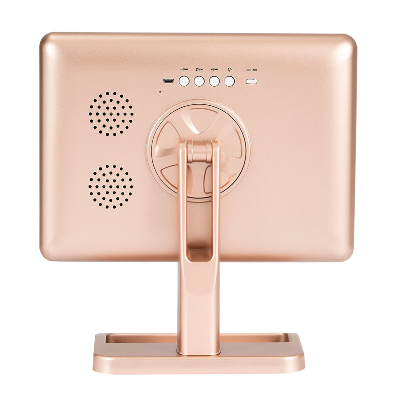 Miroir de maquillage Touch Infinity XL avec miroir grossissant 5 fois, interrupteur à bascule, Or rose