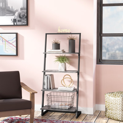 Bibliothèque échelle en acier Bailee H 56,89 po x l 23,75 po