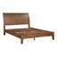 Grand lit plateforme transitionnel, tête de lit, brun Vibe