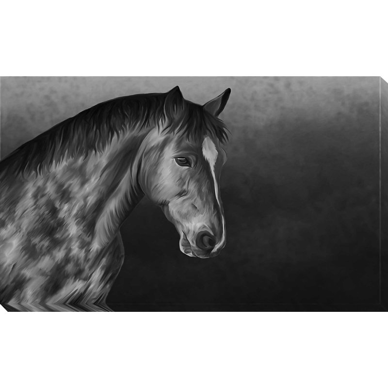 « drawing stallion ii », reproduction d’art sur toile tendue, H 24 po x l 40 po x P 1,5 po