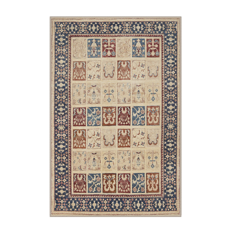 Tapis brun clair/violet/brun traditionnel Storvik, Rectangle 4 pi x 6 pi