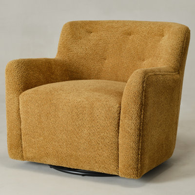 Fae Chenille Upholstered Swivel Armchair