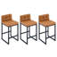Tabouret de comptoir rembourré à dossier bas avec structure en métal épaissie pour îlot de cuisine-92115246-92115244-91899110