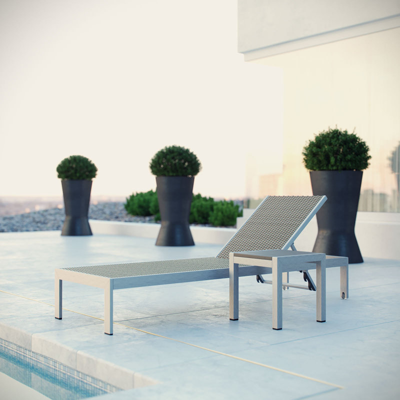 Ensemble de chaise longue inclinable 76 po Shore