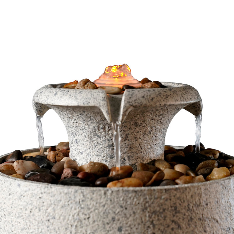 Fontaine de table en résine avec lumière